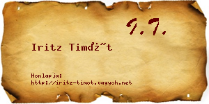 Iritz Timót névjegykártya